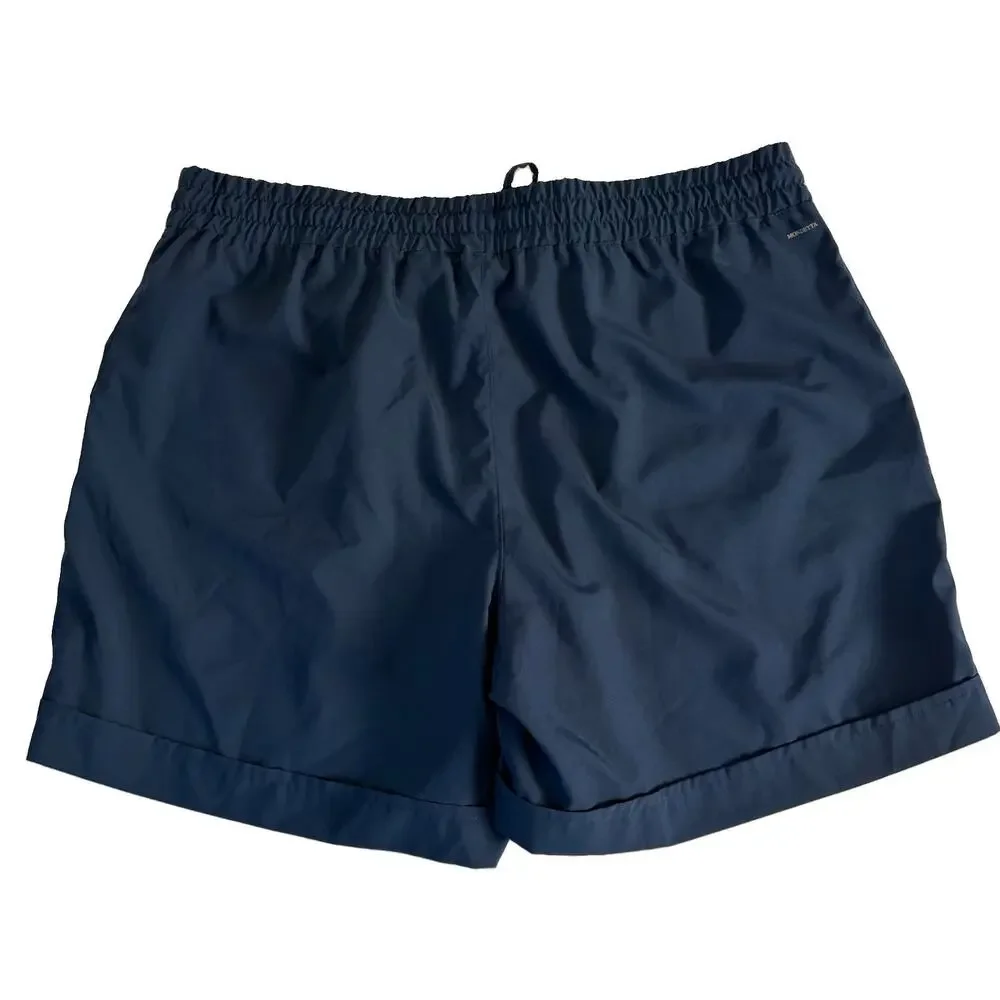 Set of 2 Mondetta Women’s Black & Blue Cuffed Athletic Shorts Elastic Waist XL